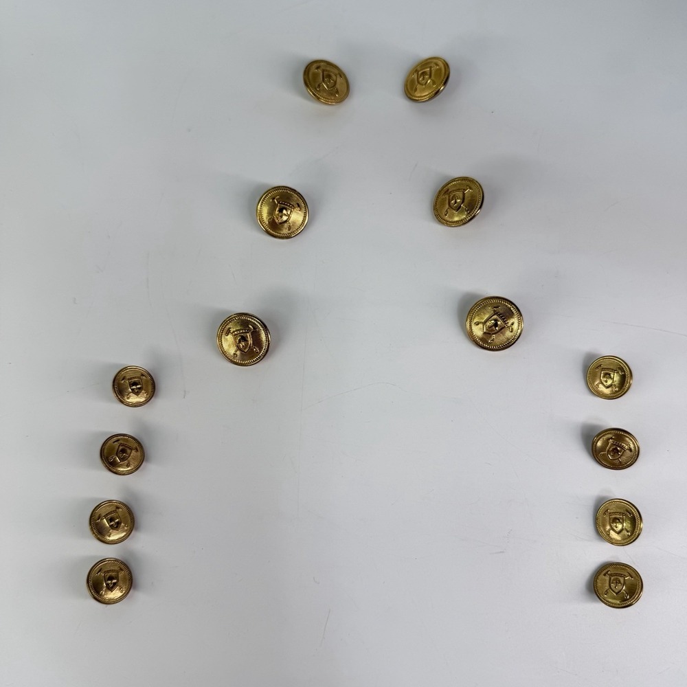 Vtg Polo Ralph Lauren Gold Buttons 14 Double Breasted Replacement Coat Shield